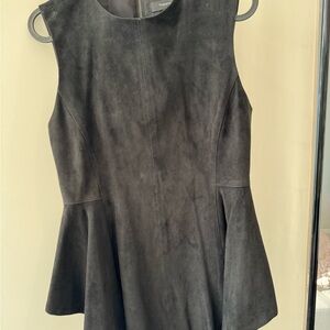 Theory Black Suede Mini Dress